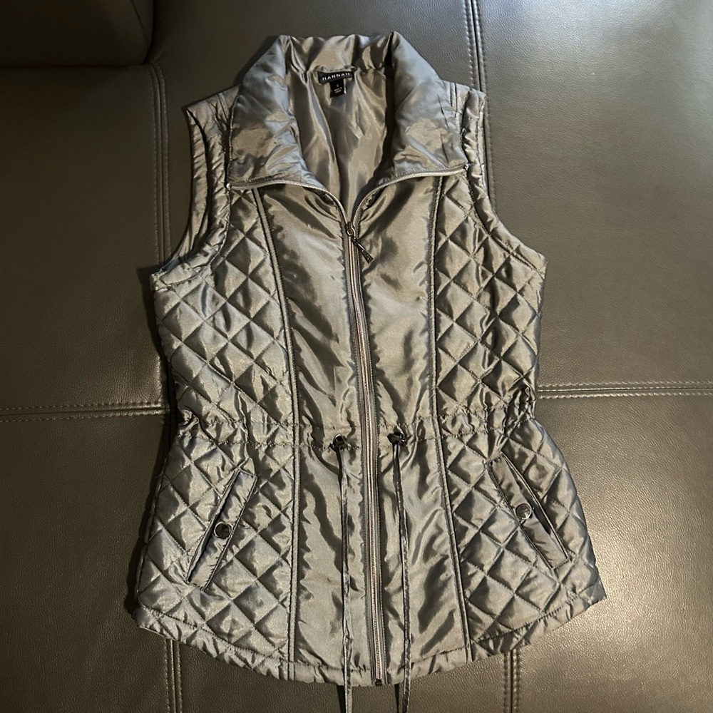 Silvery Gray Quilted Vest